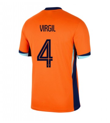 Holland Virgil van Dijk #4 Replika Hjemmebanetrøje EM 2024 Kortærmet